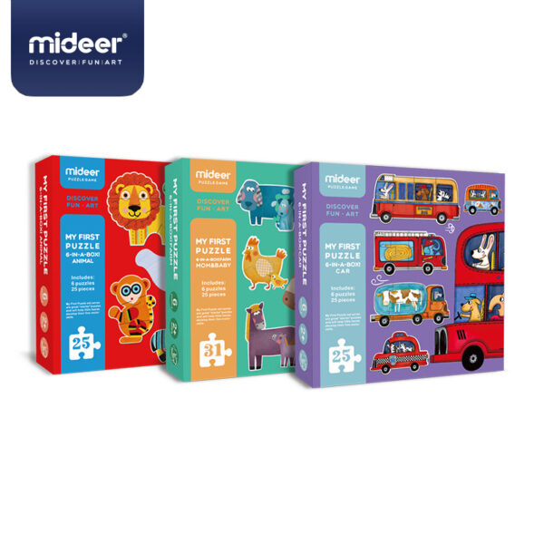 mideer My First Puzzle 6-In-a-Box 25/31 Pieces