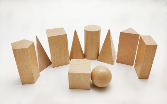 Wooden Geometric Shape Learning Paired Blocks Toys For Kids