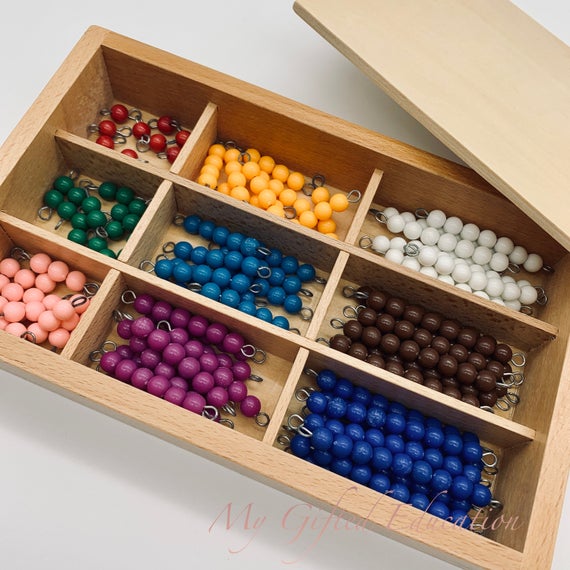 Wooden Montessori Bead Holder Comes with 1 x Wooden Bead Holder