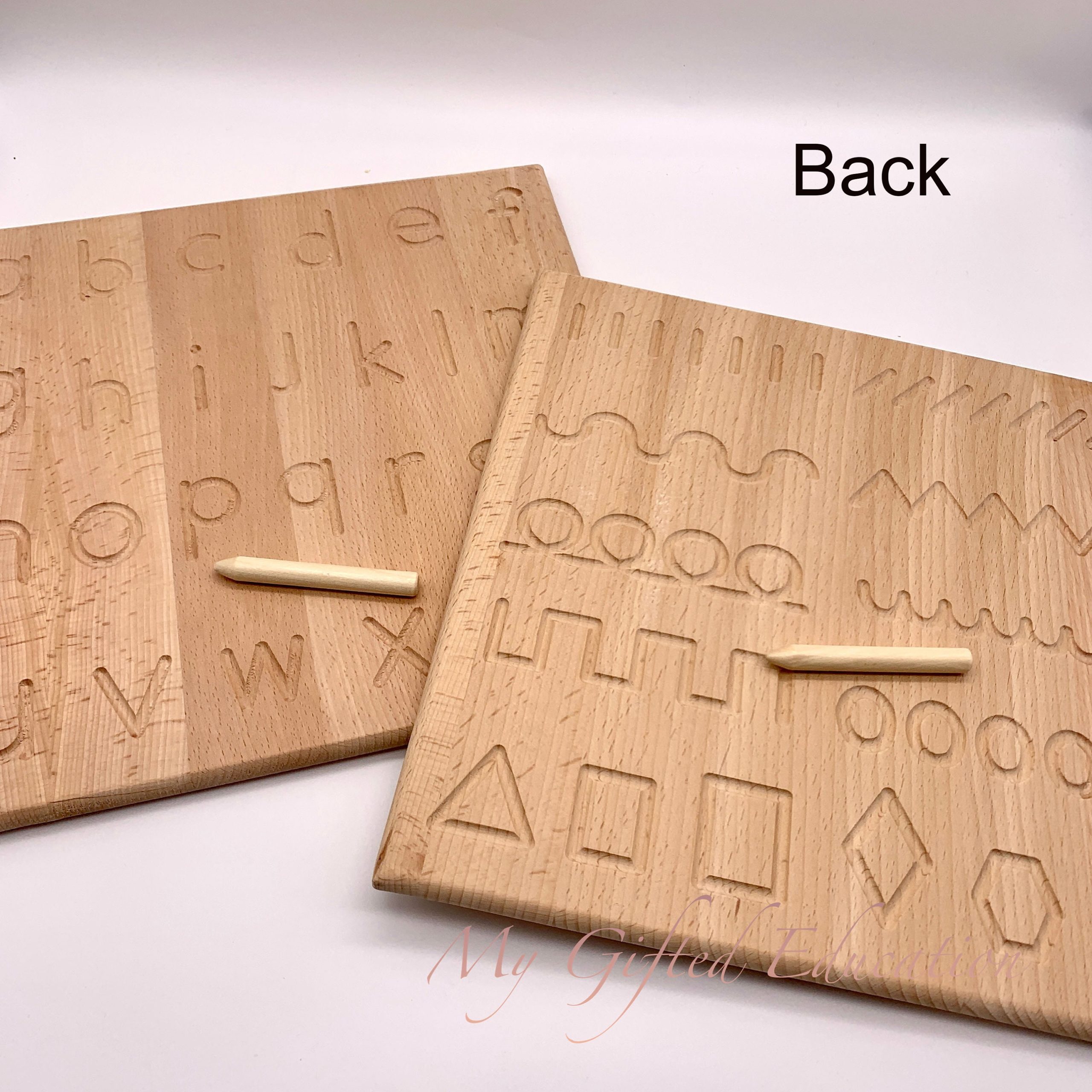 Wooden double sided alphabet tracing boards. Learning - Toddlers and  Preschool.